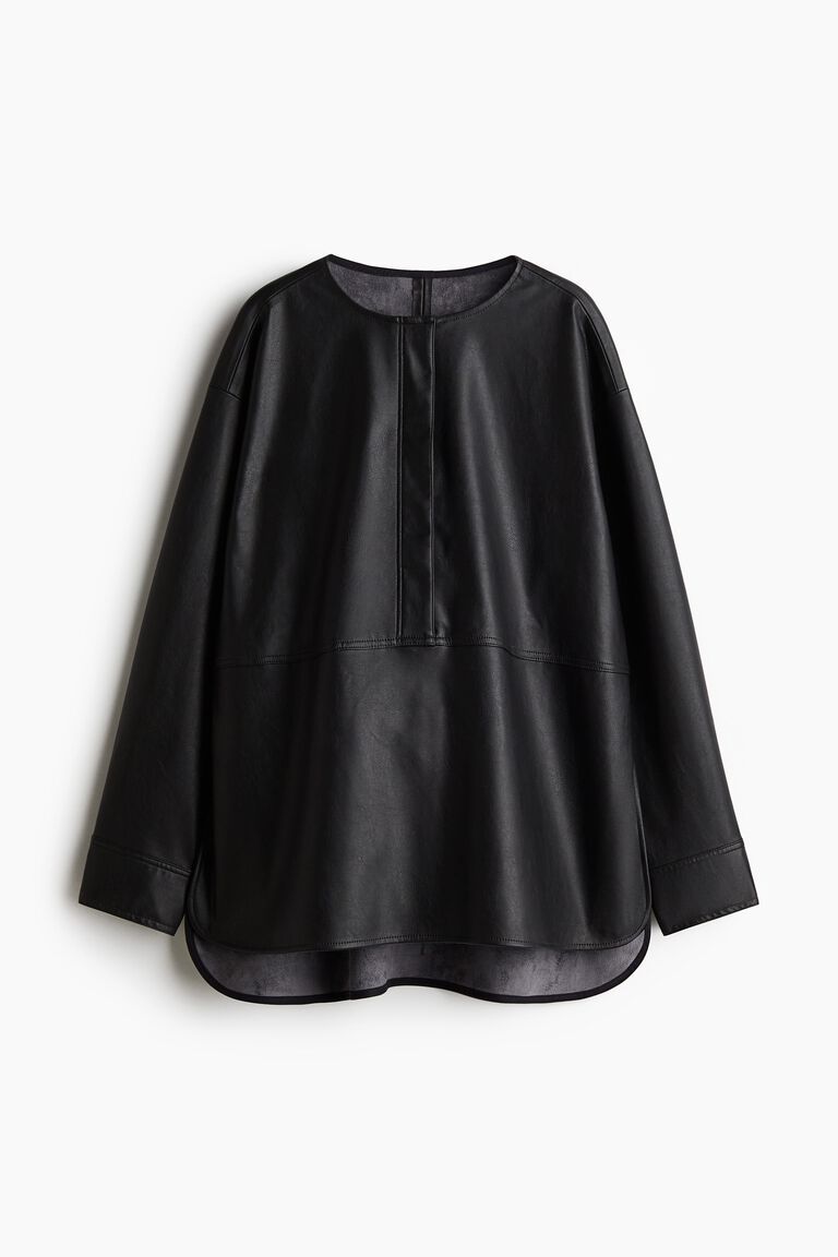 Coated popover blouse