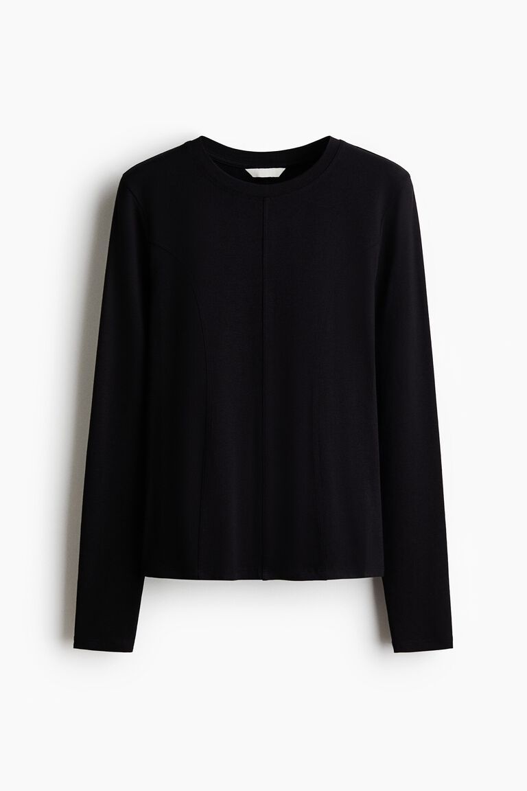 Long-sleeved jersey top