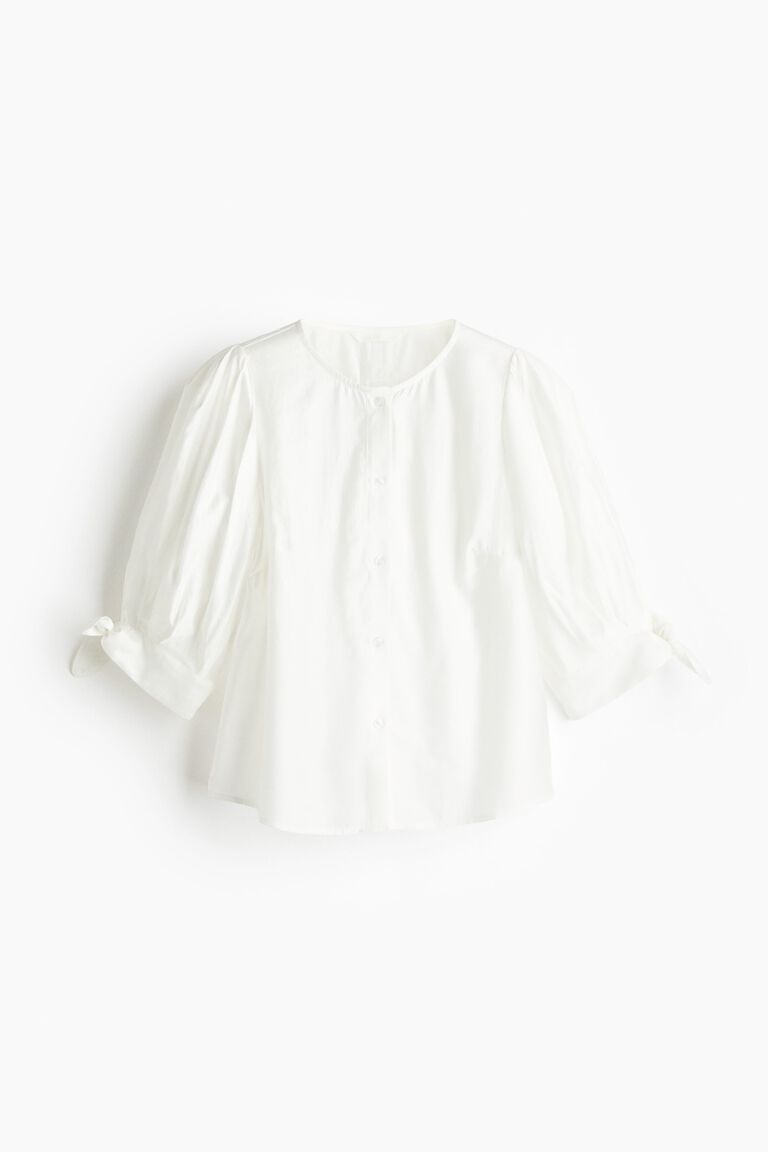 Puff-sleeved blouse