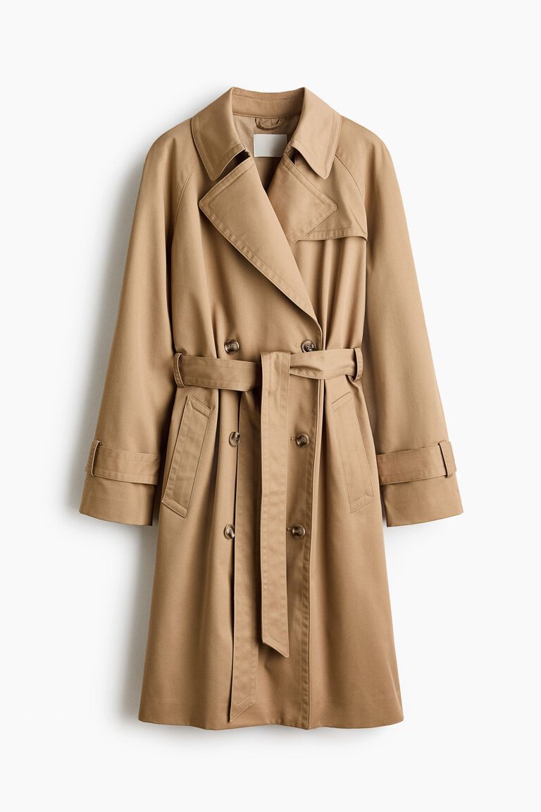 Tie-belt trench coat