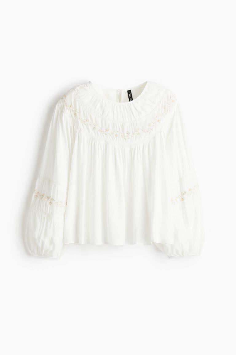 Embroidered viscose blouse