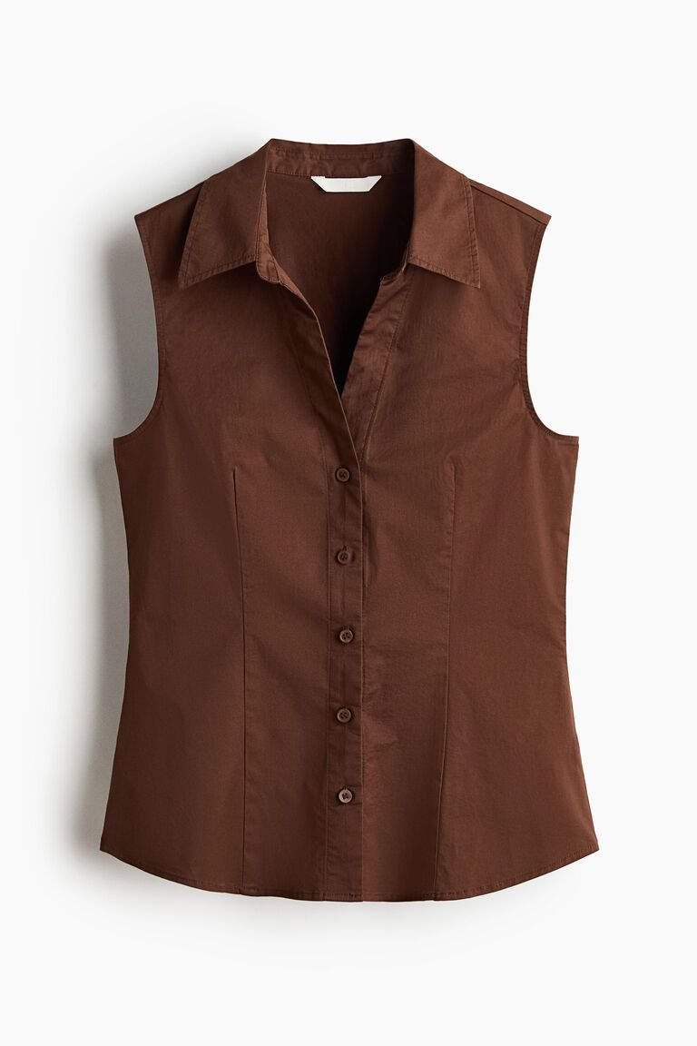 Sleeveless cotton shirt