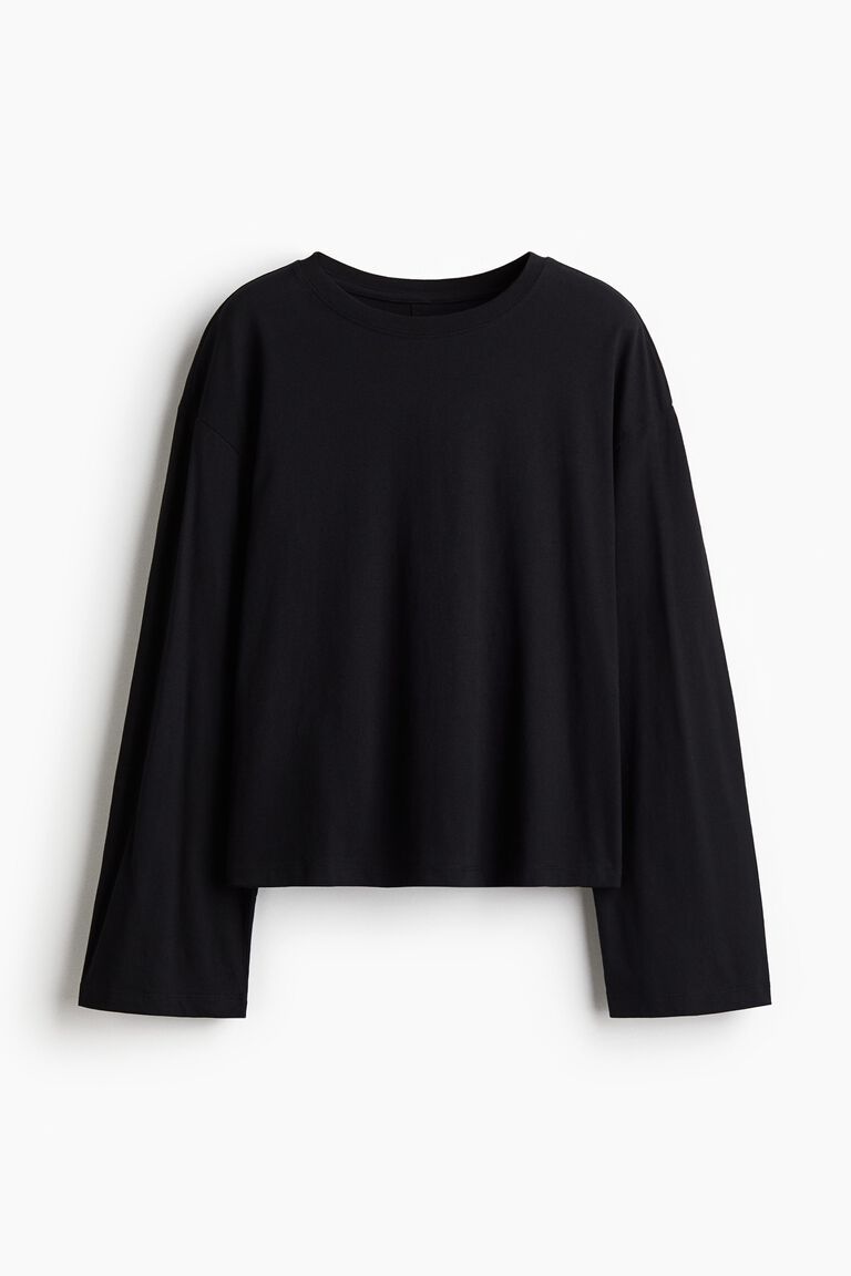 Long-sleeved cotton top
