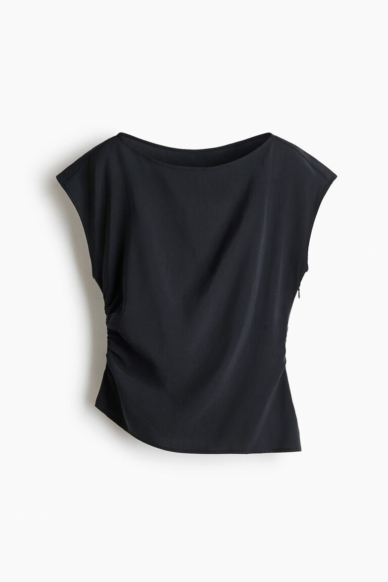 Ruched viscose-blend top
