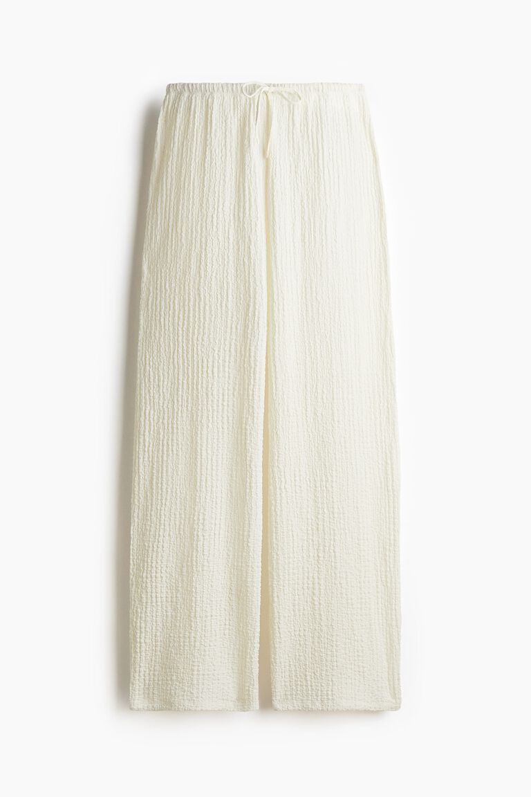 Crinkled drawstring trousers