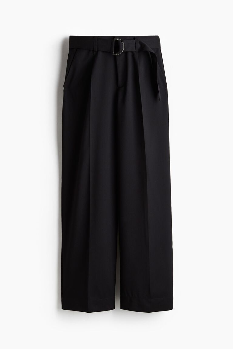 Belted tailored trousers