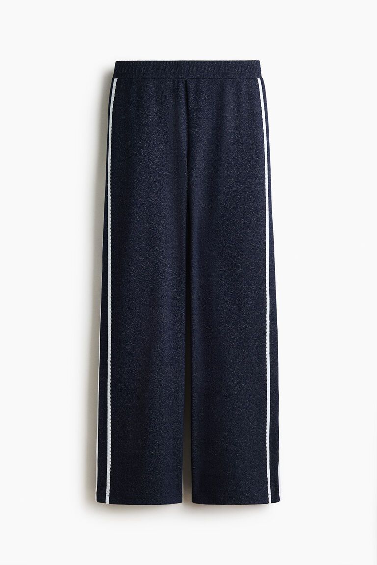 Lace-trimmed jersey trousers