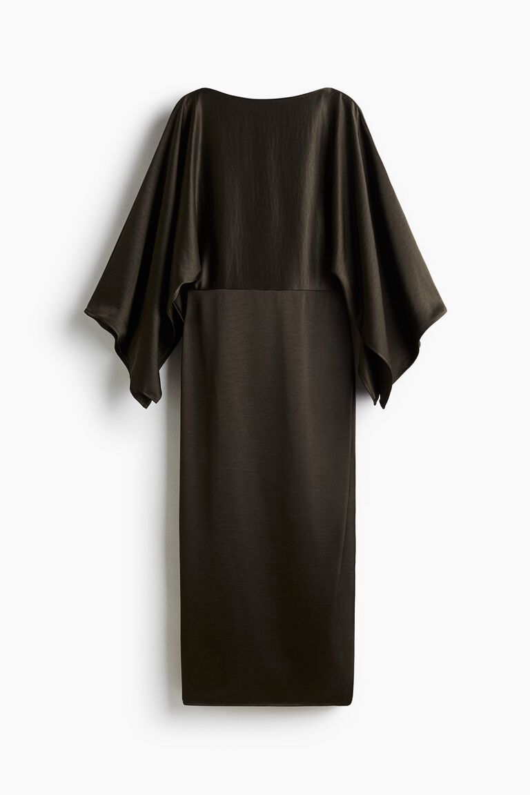 Satin cape dress