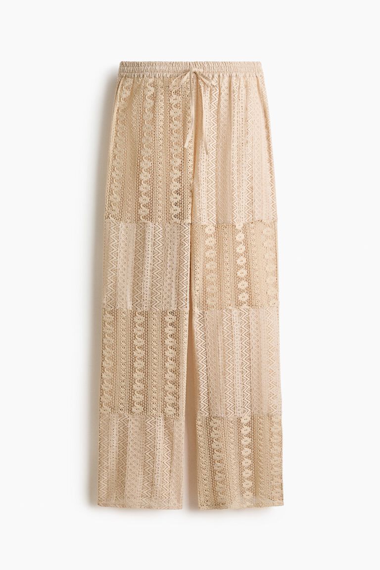 Lace drawstring trousers