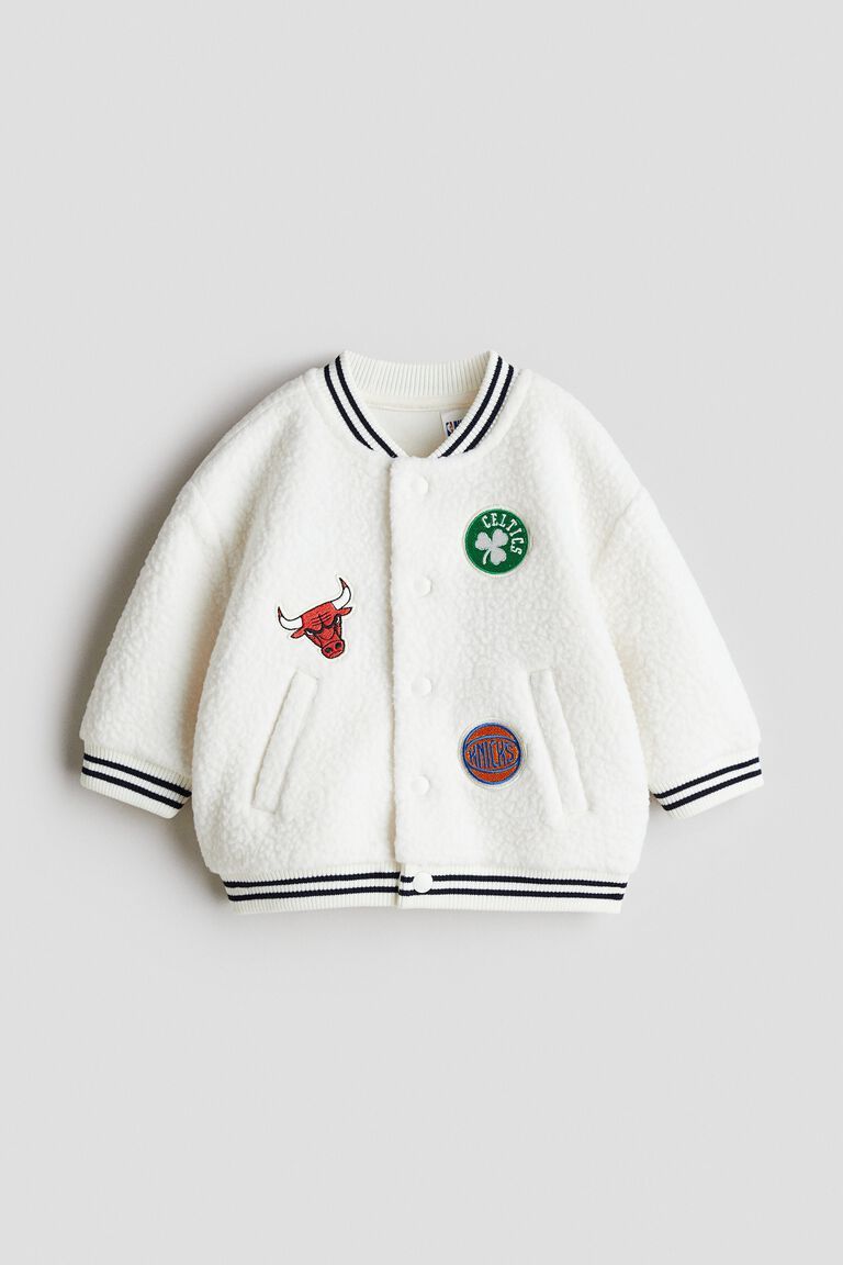 Patch-detail baseball jacket