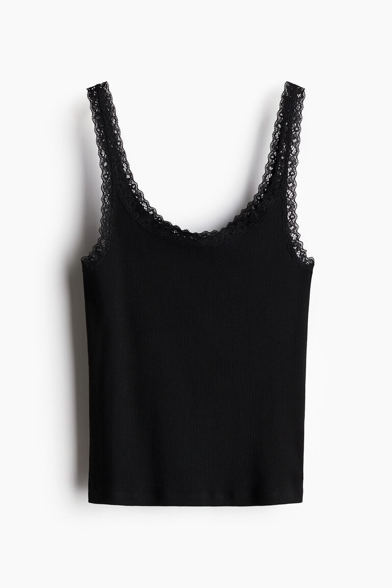 Lace-trimmed vest top