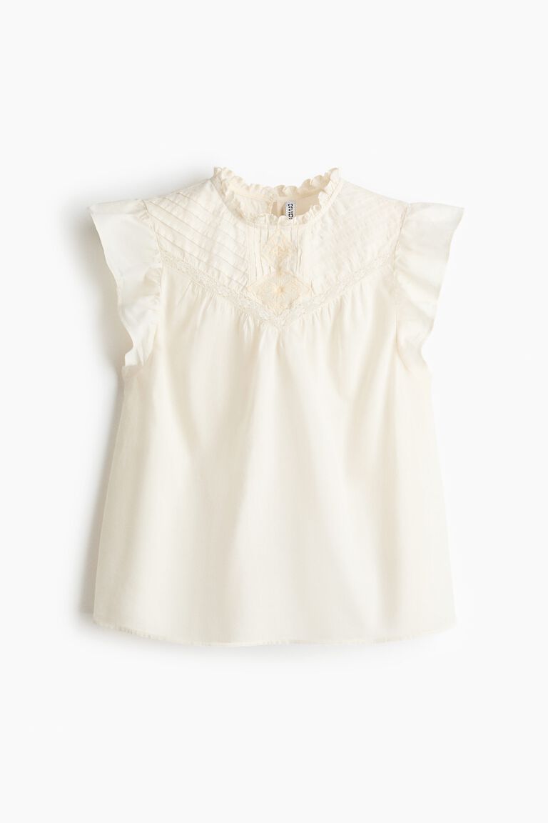 Pintucked cotton top