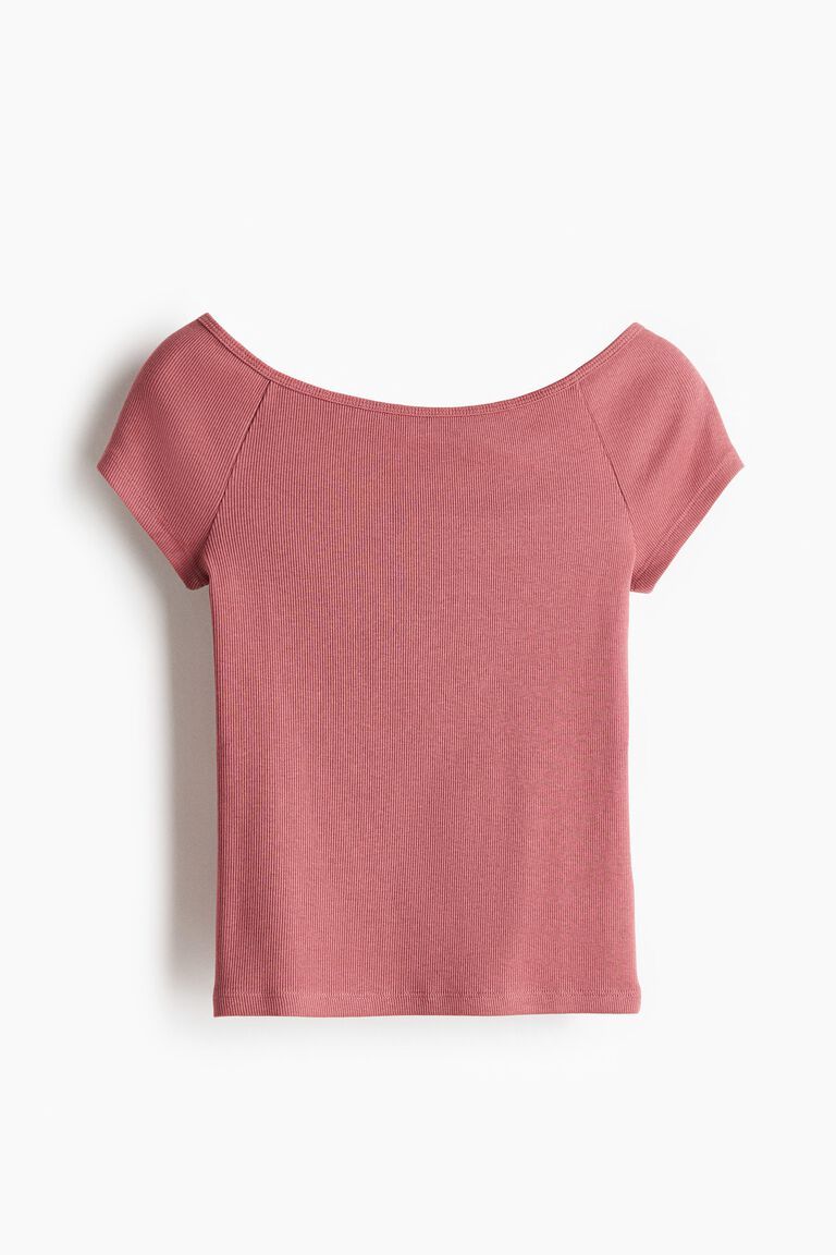 Ribbed off-the-shoulder top