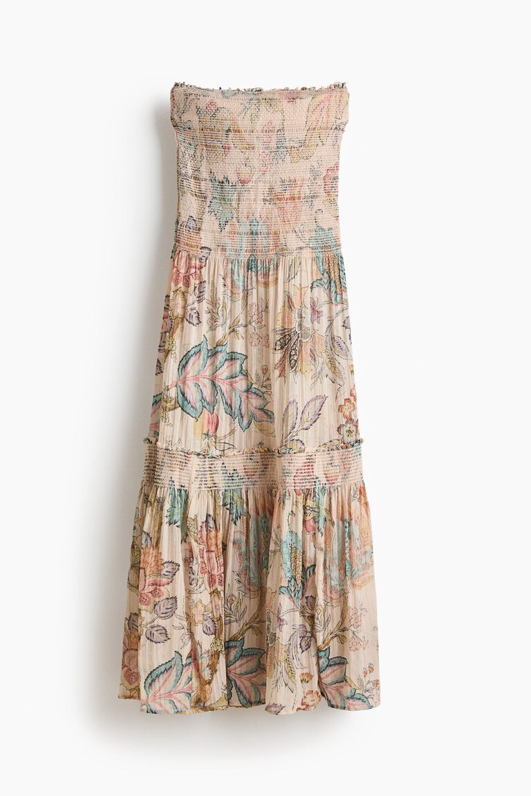 Smocked bandeau dress
