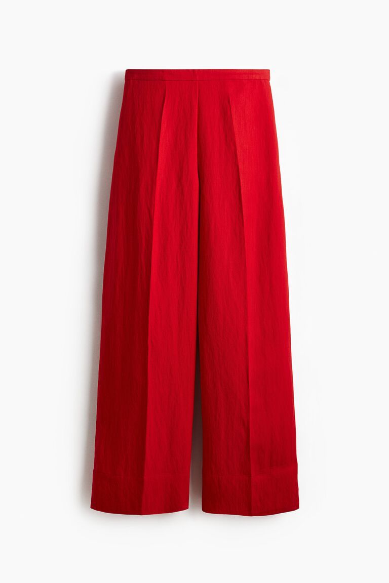 Wide twill trousers