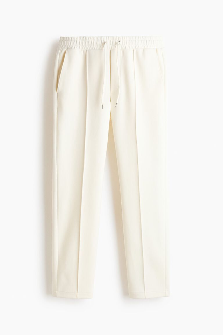 Regular Fit Interlock crease-front joggers