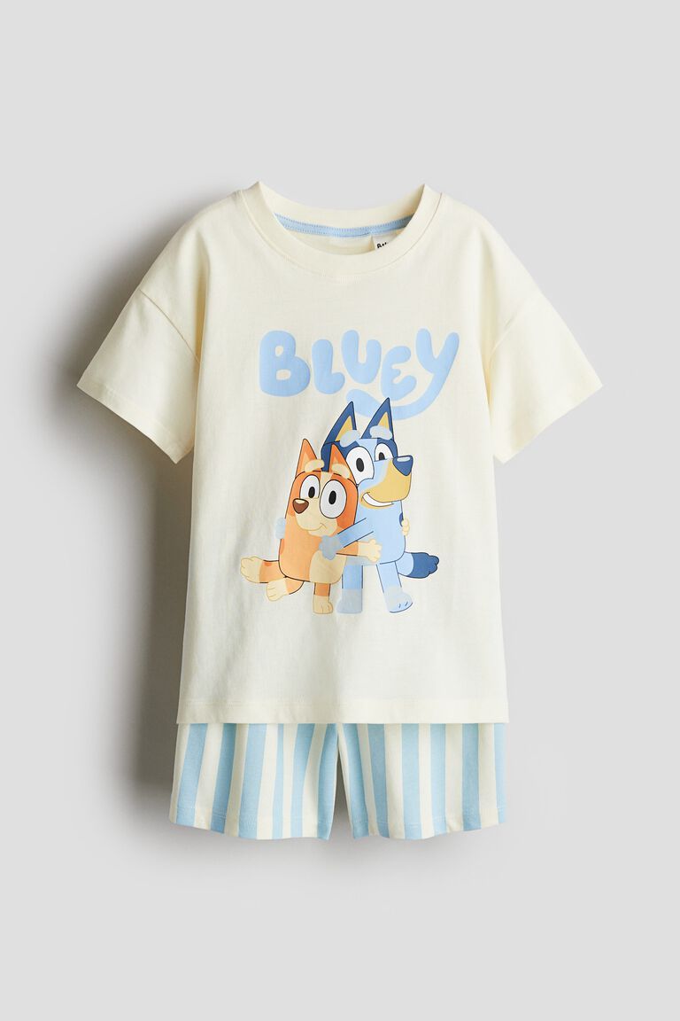 Printed cotton jersey pyjamas