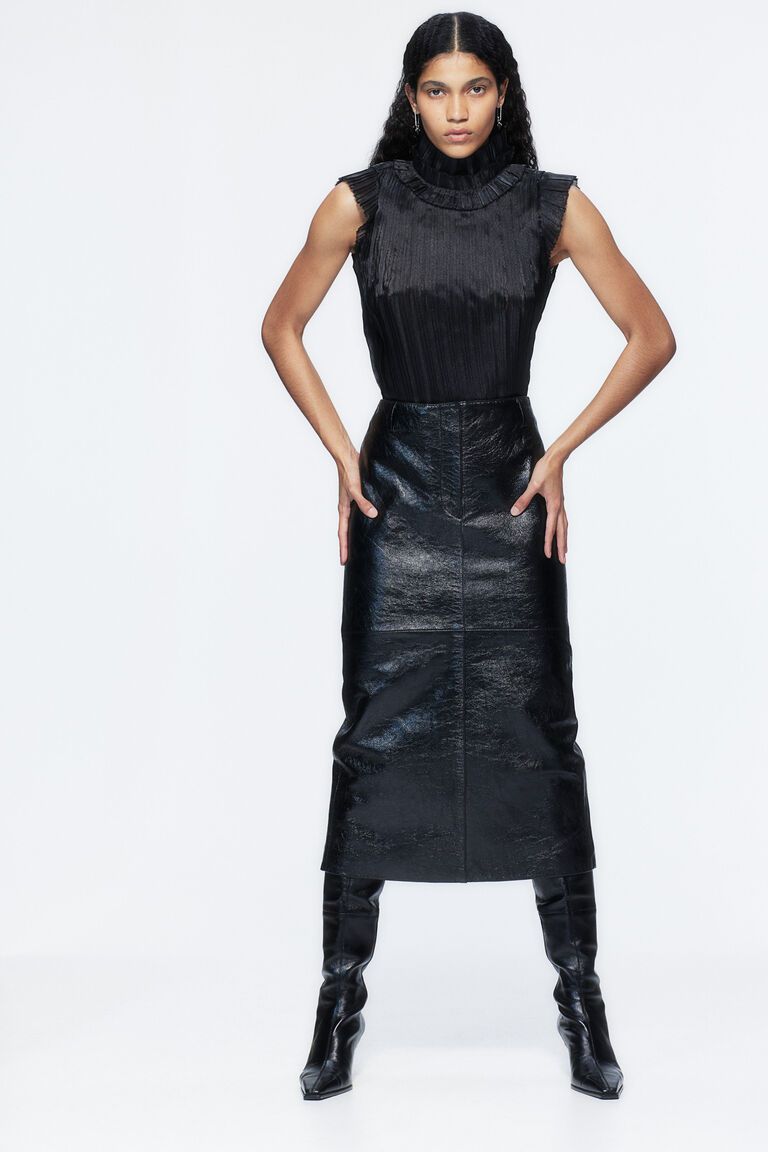 Frilled pleated top