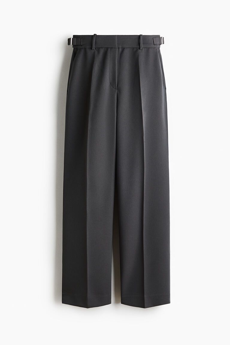 Straight twill trousers