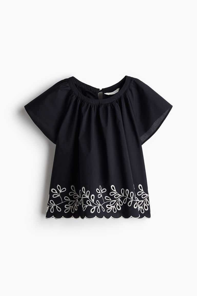 Embroidered cotton blouse