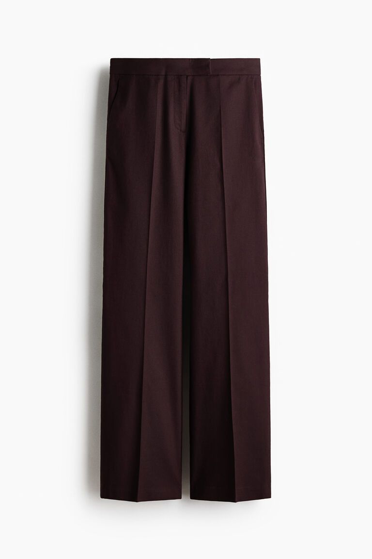 Linen-blend tailored trousers