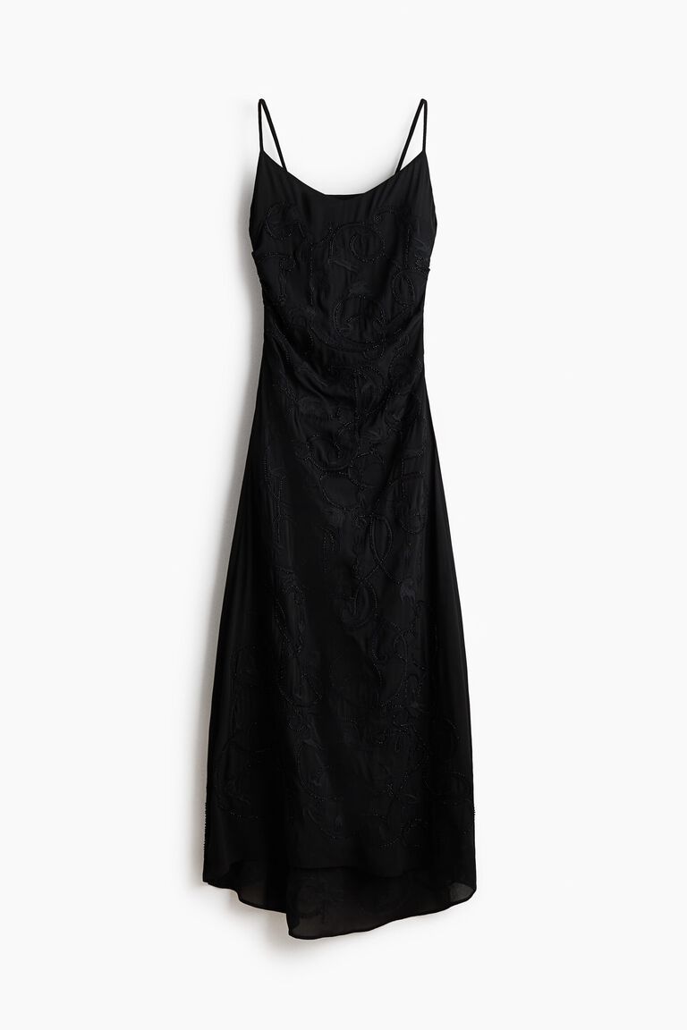 Bead-embroidered strappy dress