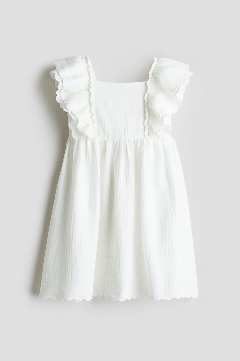 Scalloped-trim dress