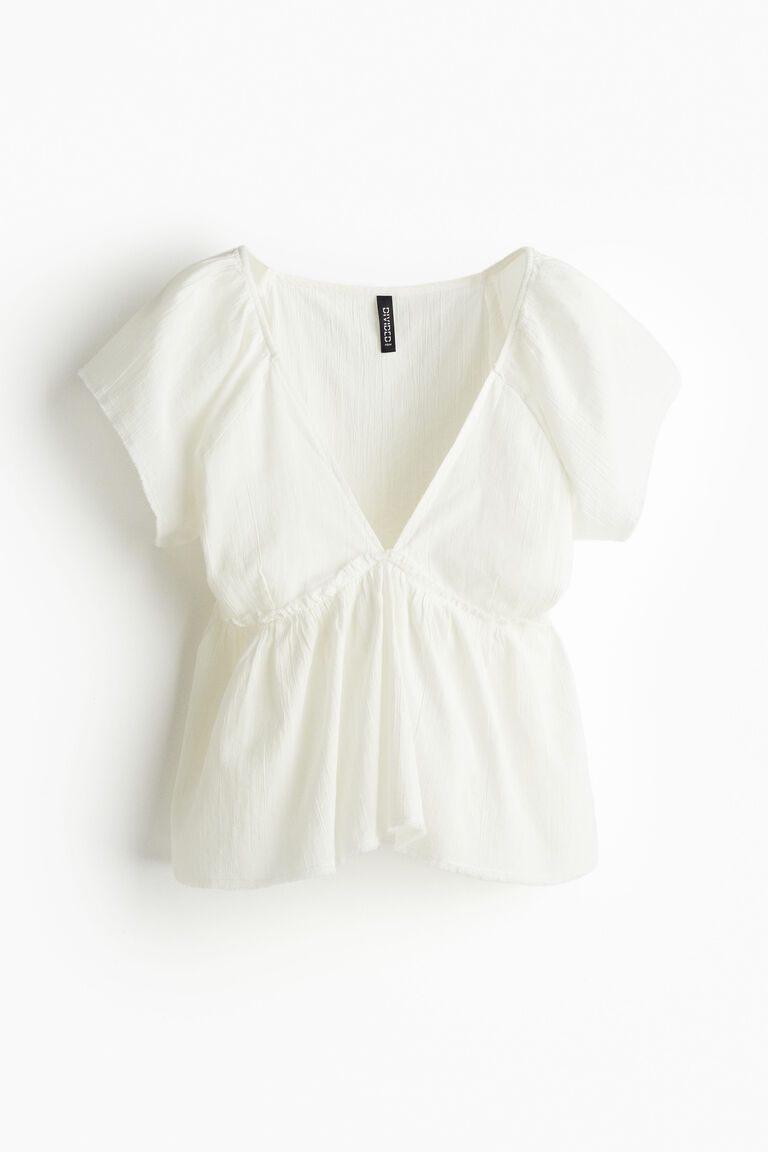 Crêpe peplum blouse
