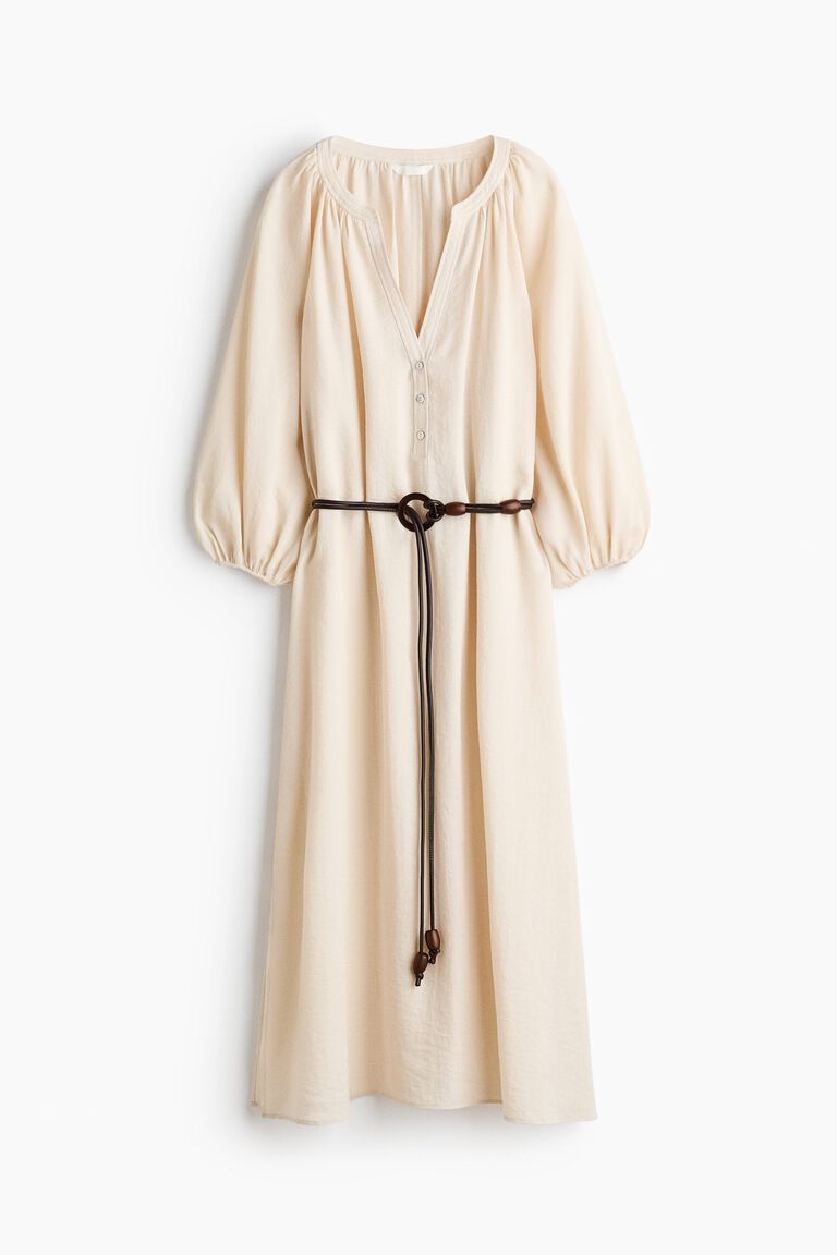Oversized tie-belt dress