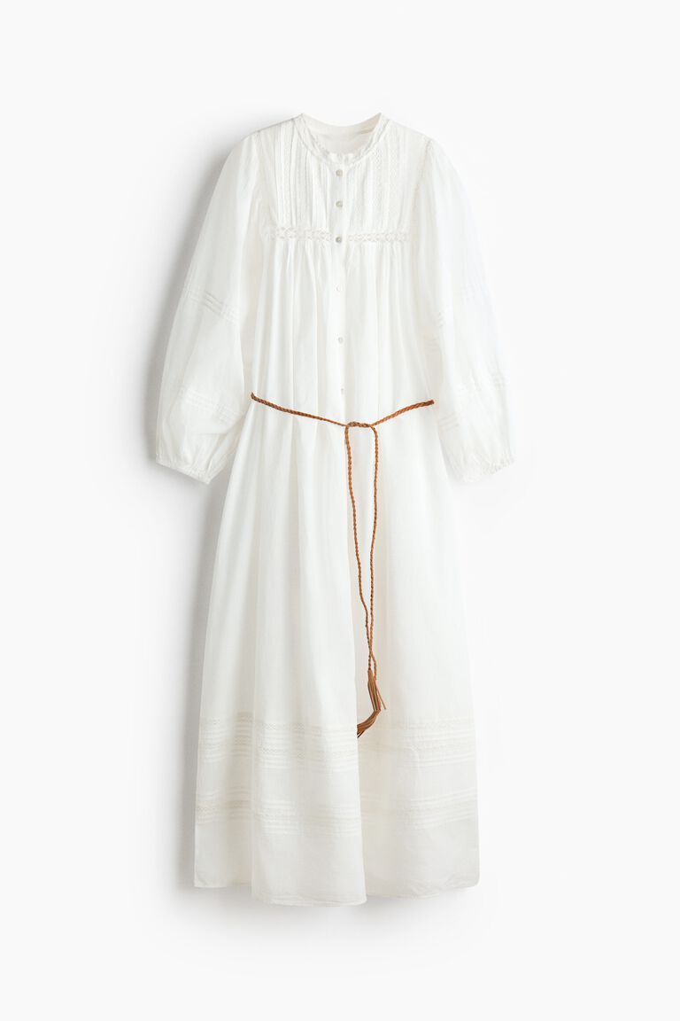 Oversized tie-belt tunic dress