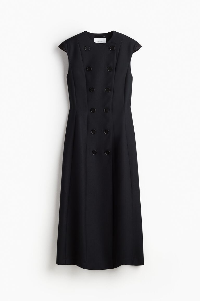 Wool-blend blazer dress