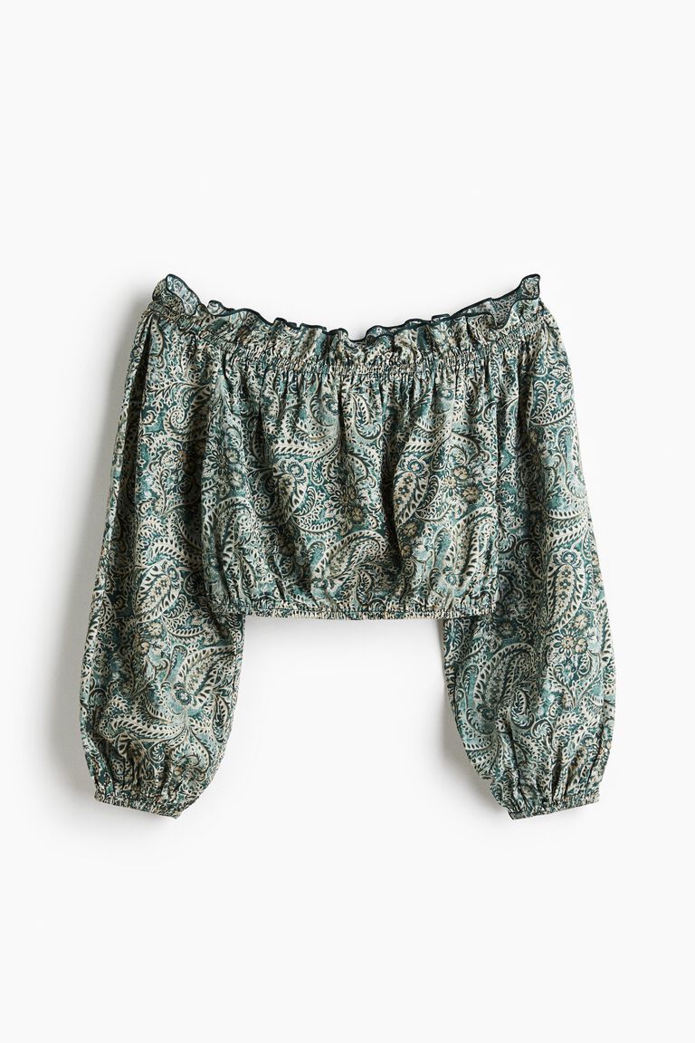 Cropped off-the-shoulder blouse