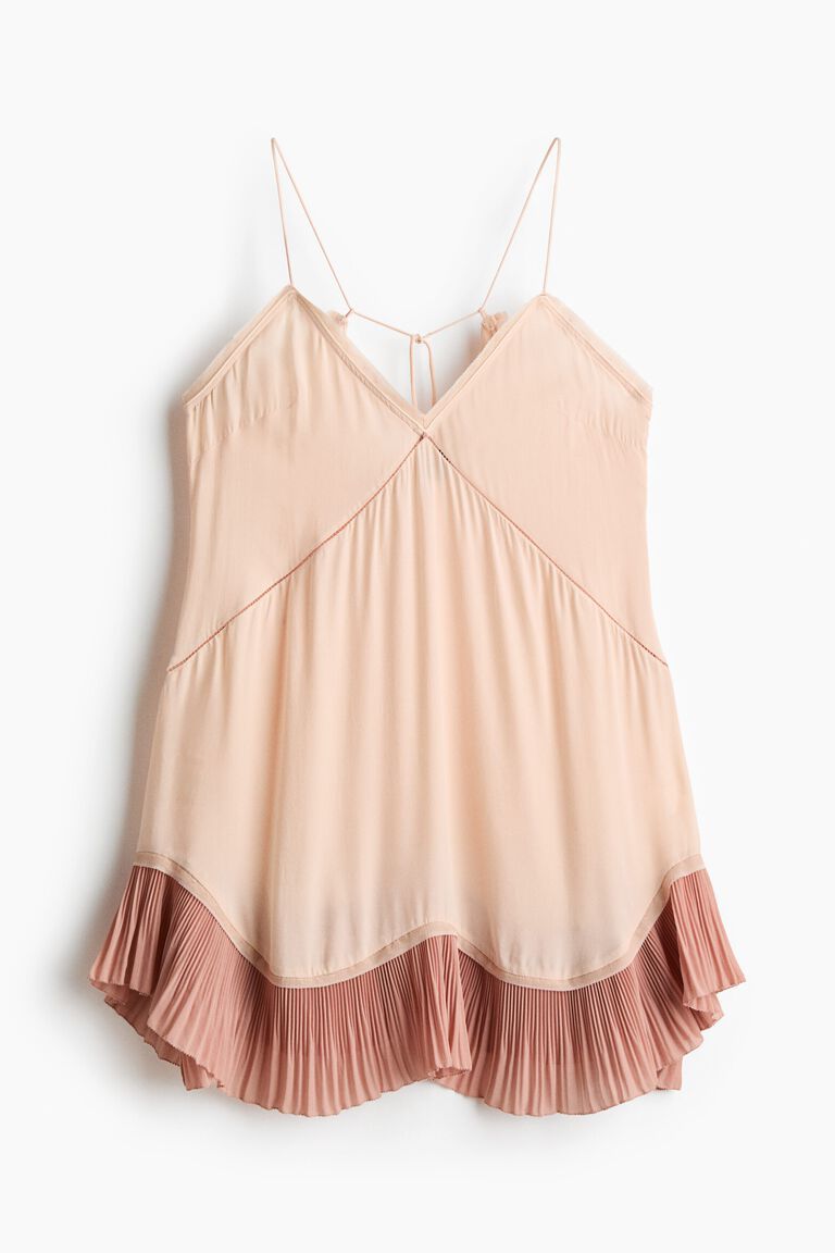 Lace-trimmed slip dress