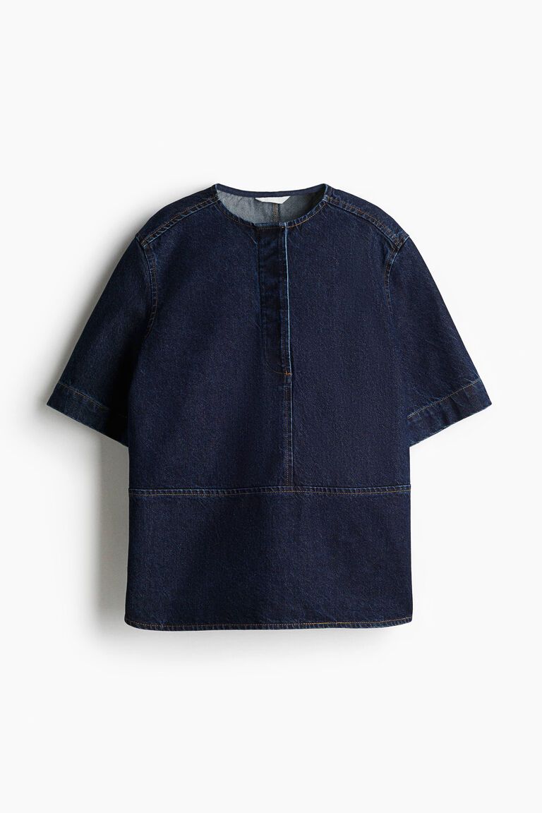 Popover denim top