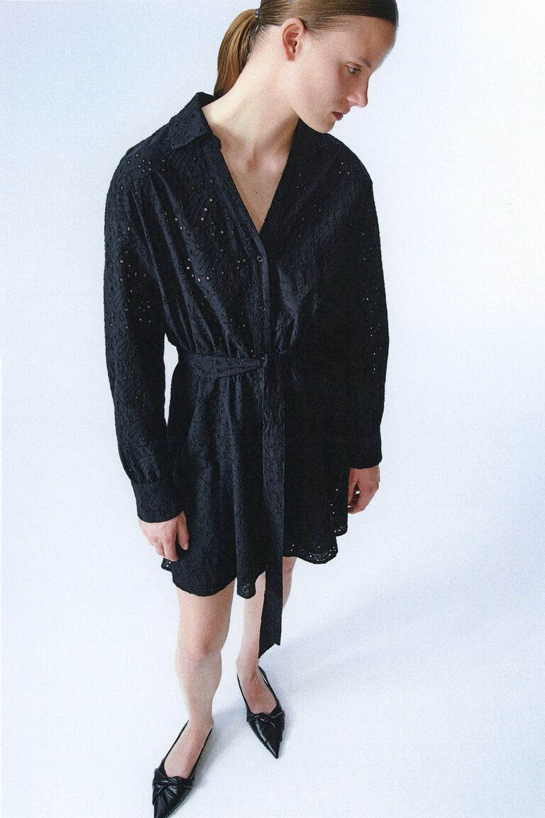 Broderie anglaise shirt dress