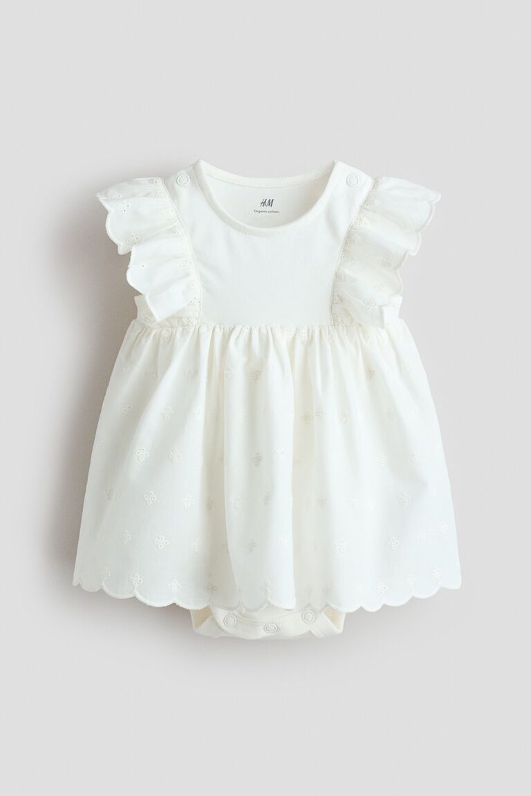 Frill-trimmed bodysuit dress
