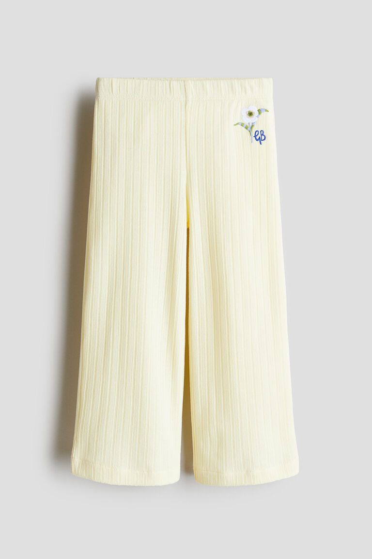 Pointelle jersey trousers