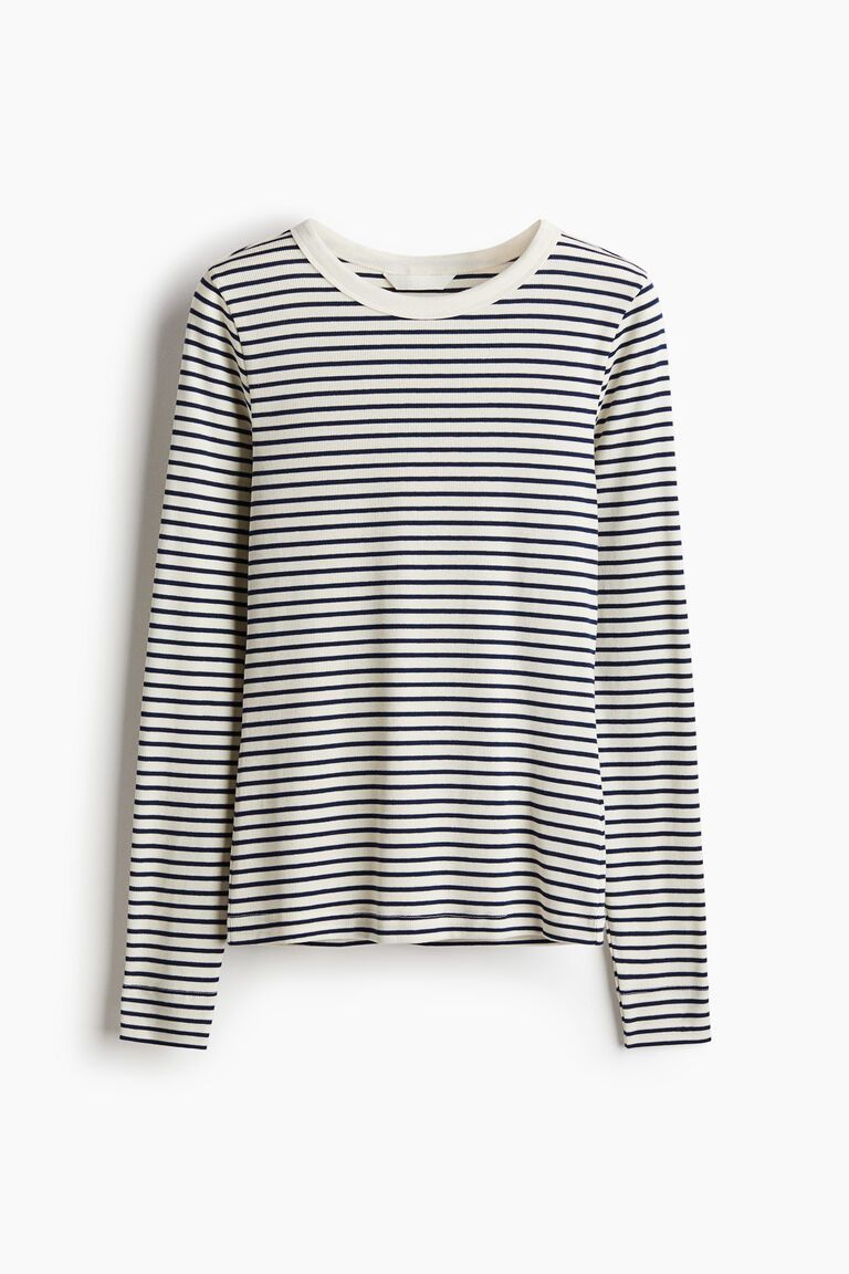 Ribbed jersey top