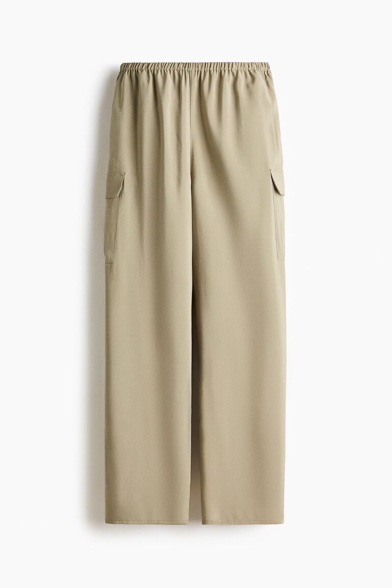 Viscose-blend pull-on trousers