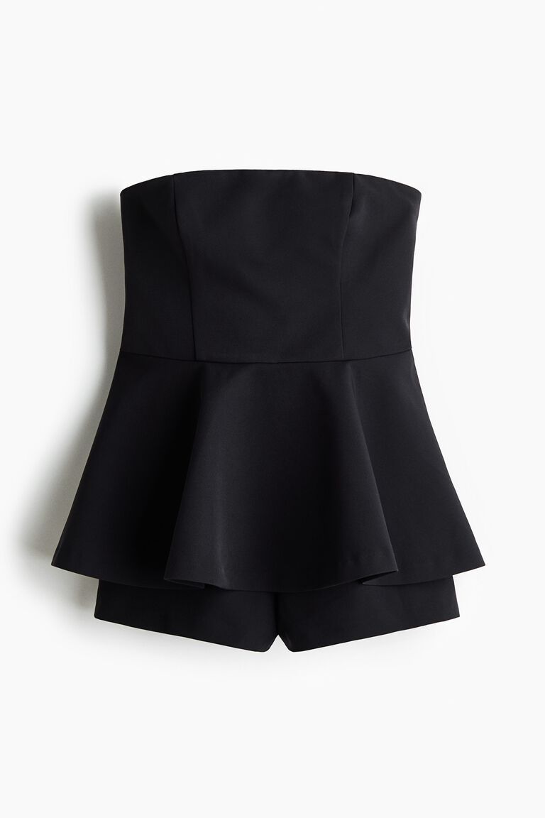 Bandeau peplum playsuit