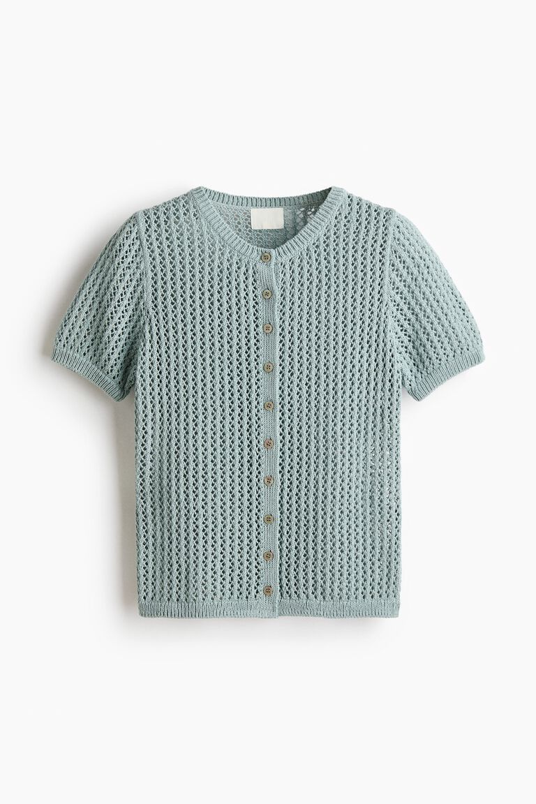 Pointelle-knit cardigan