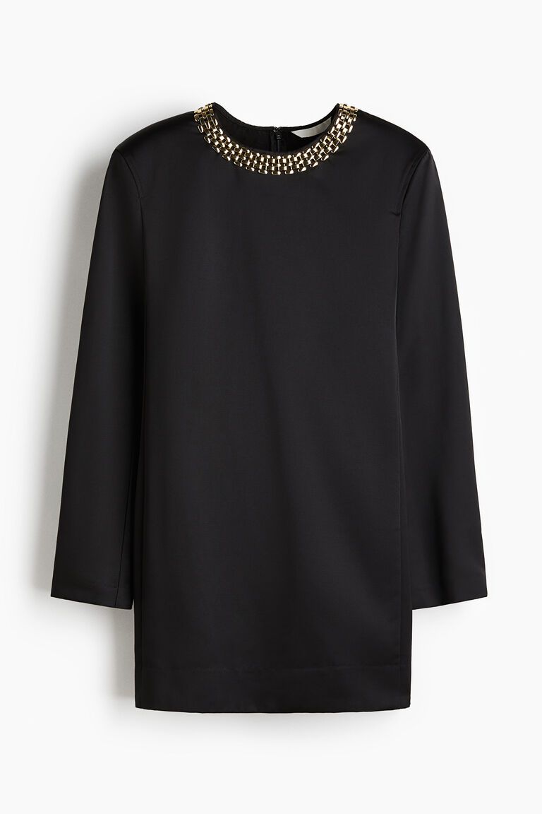 Chain-detail shift dress