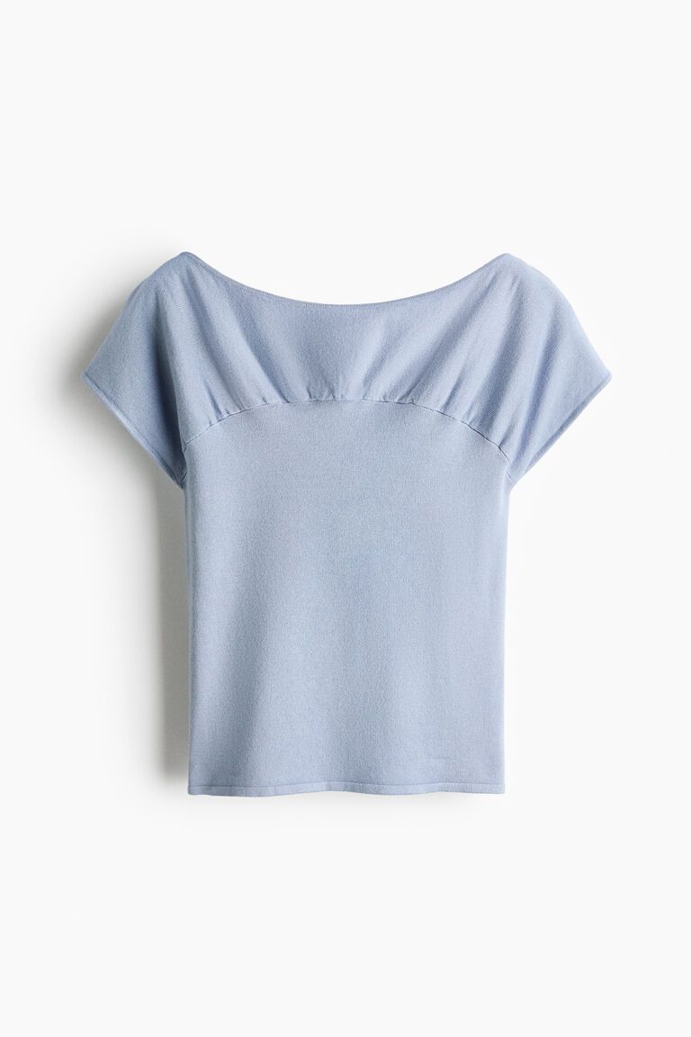 Gathered cap-sleeved top