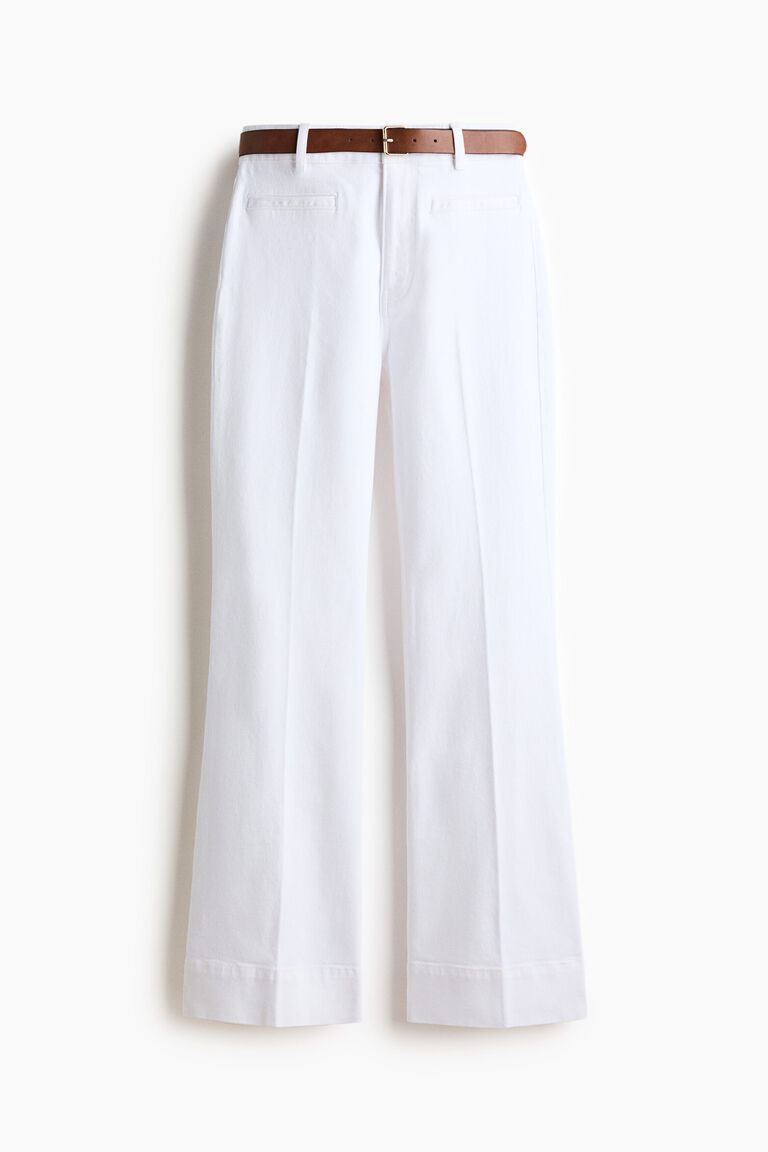 Flared twill trousers