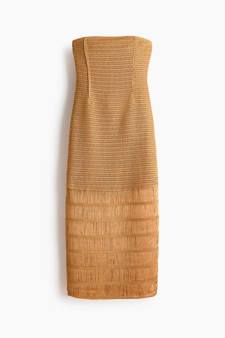 Crochet-look bandeau dress