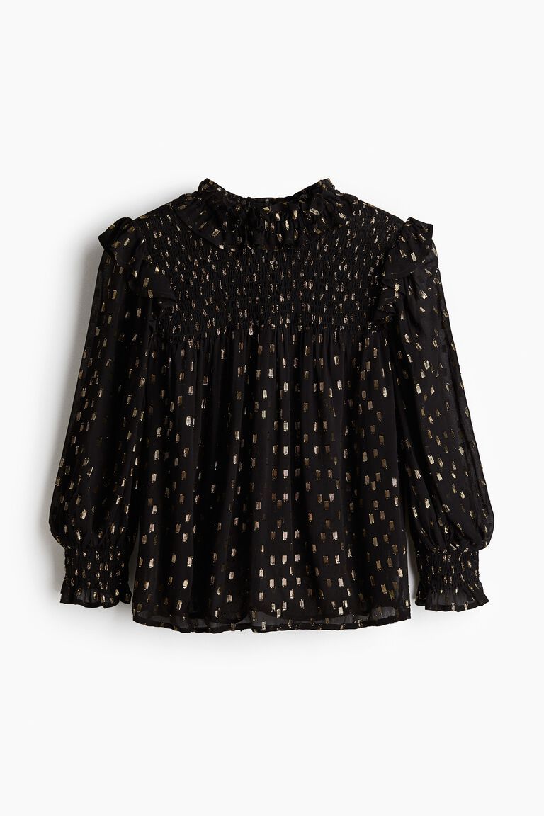 Jacquard-weave blouse
