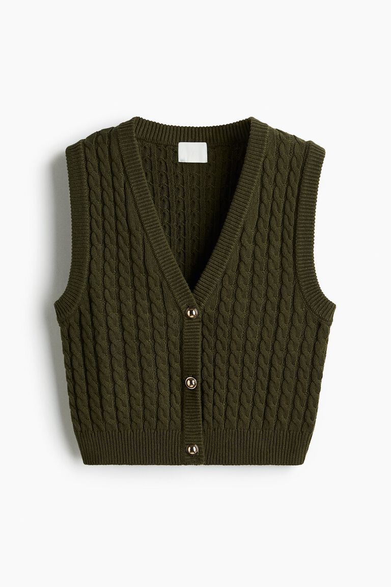 Cable-knit waistcoat