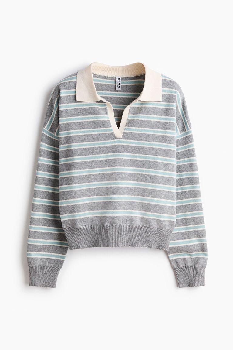 Fine-knit polo shirt