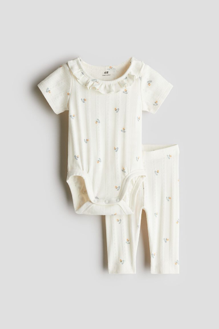 2-piece pointelle cotton set
