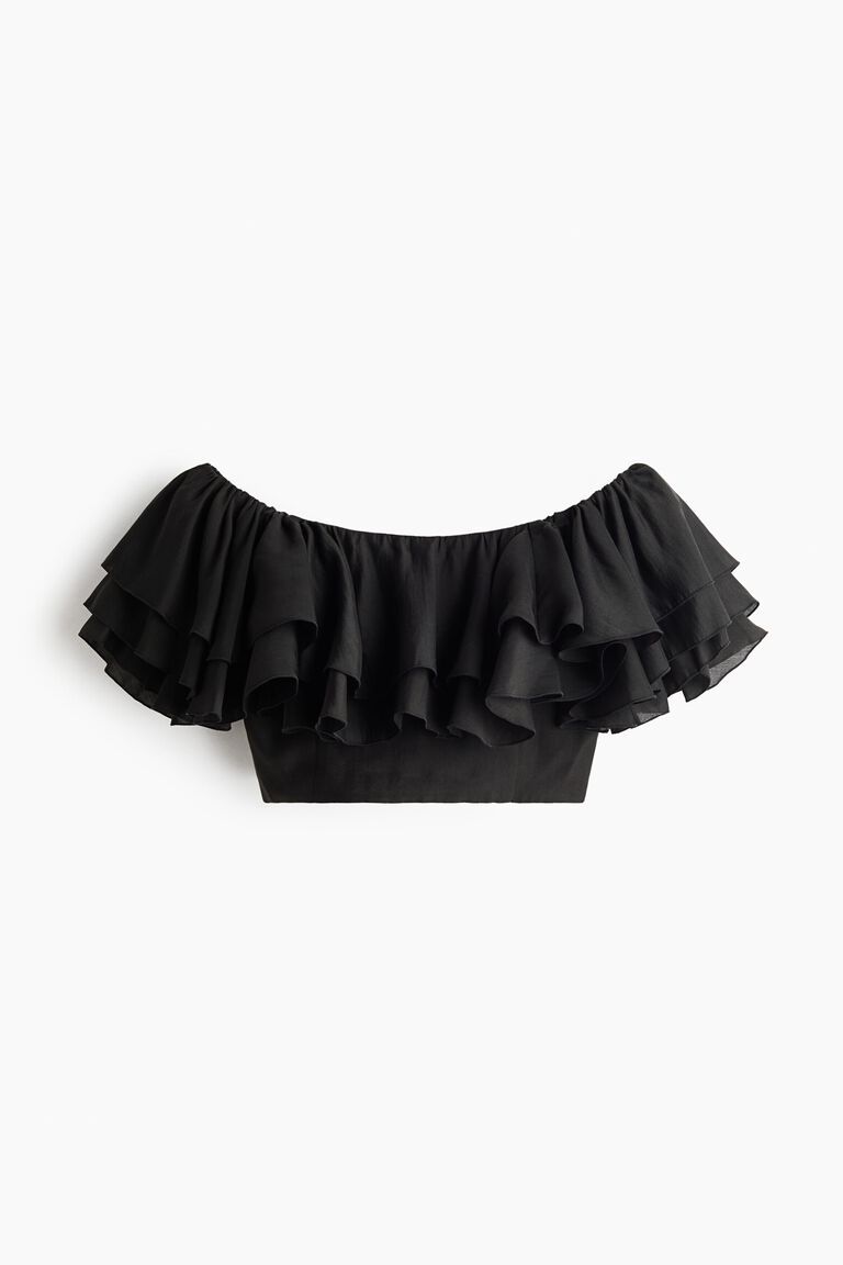 Flounced off-the-shoulder top